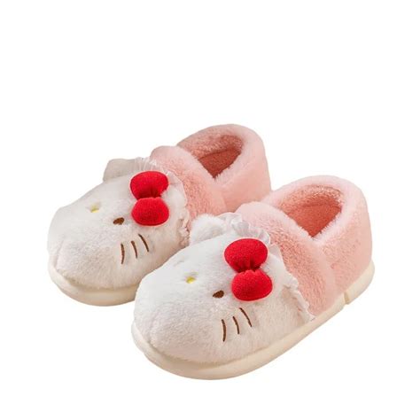 Ruunjoy New Sanrio Plush Slippers Kawaii Anime Hello Kt Kuromi