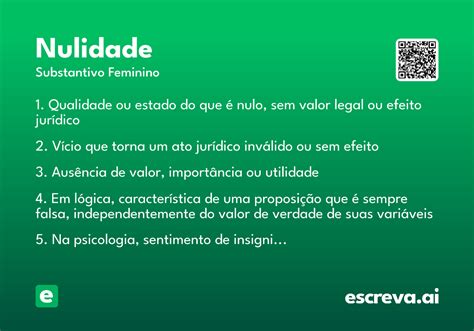 O Que Significa Nulidade - Nulidade - Significado e Sinônimo - escreva.ai