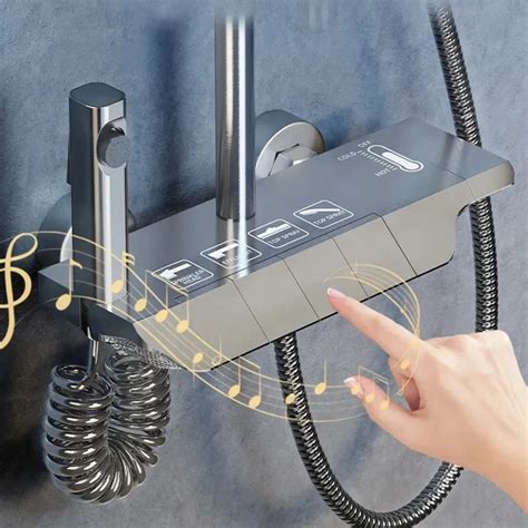 Functions Bathroom Shower Faucet Set Digital Display Showers Thermostat Hot Cold Showeres