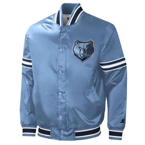 Satin Starter Slider Memphis Grizzlies Light Blue Jacket Jacket Makers