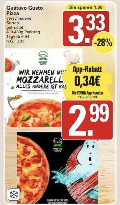 Gro E Gustavo Gusto Pizza Versch Sorten Bei Edeka Minden Hannover Nur