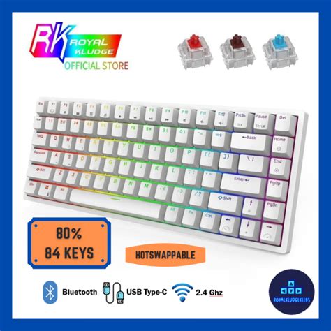 SGRoyal Kludge RK84 Hot Swappable RGB Mechanical Keyboard Bluetooth 84 Keys 80 Lazada