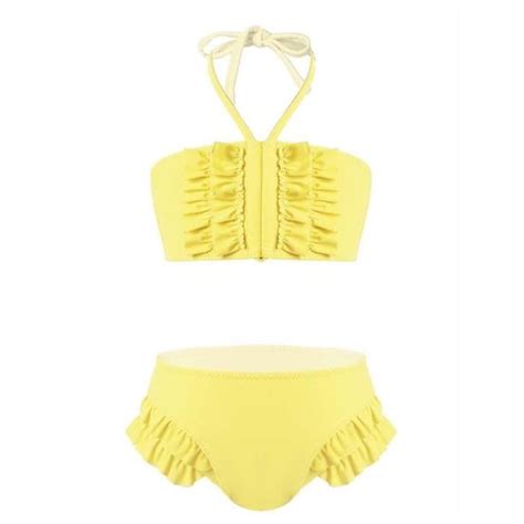Iiniim Maillot de Bain Deux Pièces Fille Enfant Bikini Plage Été Sport Halter Tankini Costume
