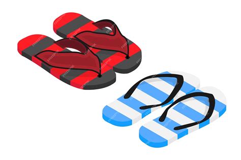 Premium Vector A Pair Of Flip Flops Are Next To A Pair Of Flip Flops