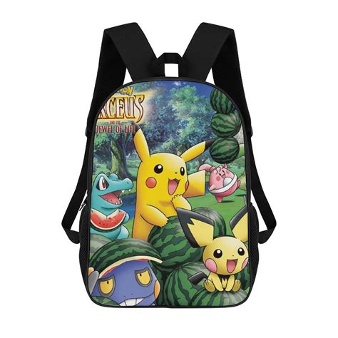 Pokemonpikachu Backpack Heavy Duty School Bookbag Large Capacity Anime