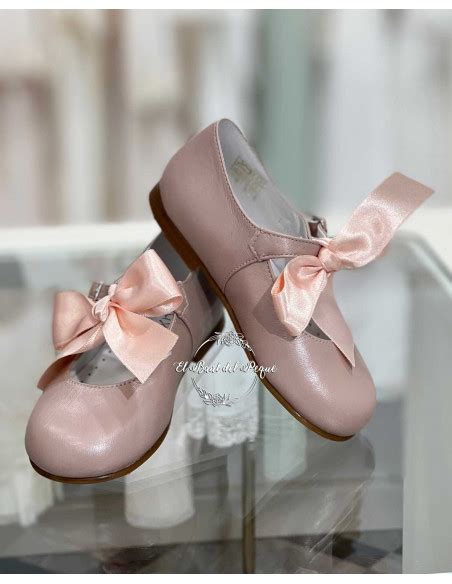 Zapato Mercedes Niña Bebé Hebilla Lazo Guxs Rosa Nude