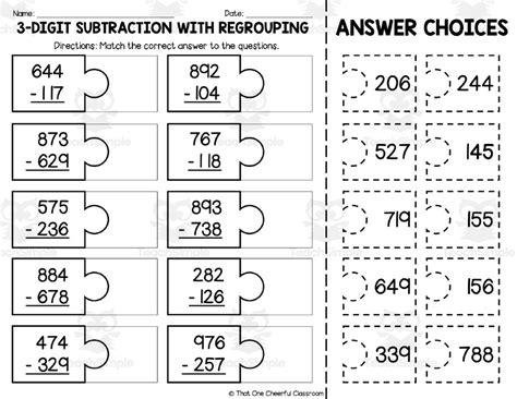 3 Digit Subtraction Worksheets Worksheets Library