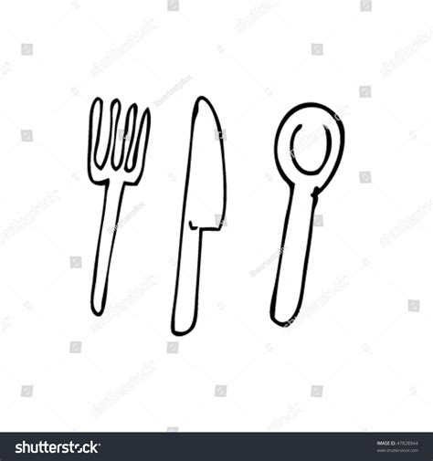 Drawing Cutlery Stock Vector Shutterstock