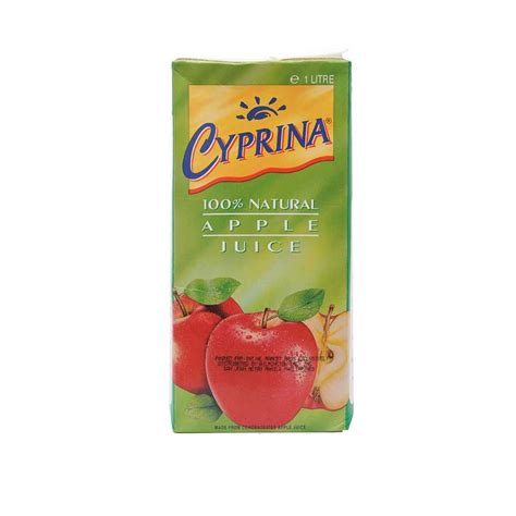 Cyprina Slim 100 Natural Apple Juice 1ltr Ehavene