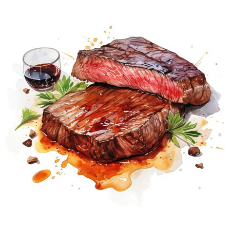 Premium Vector | Steak vector flat geometric watercolor white