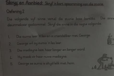 Skryf en Aanbied Skryf in kort opsomming van | StudyX