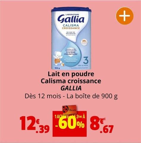 Promo Lait en poudre Calisma croissance GALLIA chez Coccinelle Supermarché