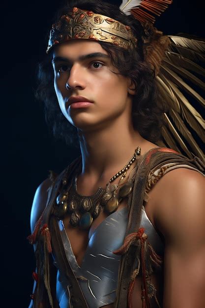 premium ai image portrait   beautiful young man   warrior