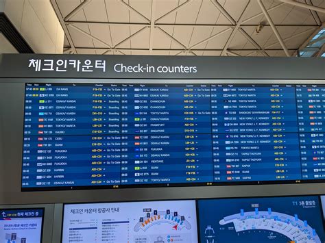 Incheon airport in Seoul adds arrows pointing to the direction of check