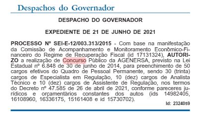 Concurso AGENERSA RJ COMISSÃO FORMADA Saiba mais