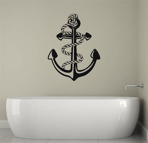 Anchor Wall Decal Anchor Vinyl Sticker Nautical Decals Etsy