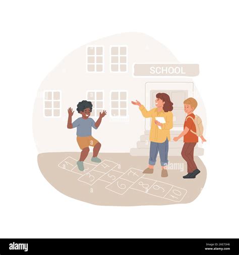 Recess isolated cartoon vector illustration. Leisure recess time, student life, school break ...