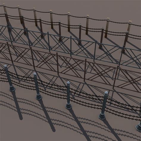 Fence Low Poly 3d Model Free Vr Ar Low Poly 3d Model Max Obj 3ds