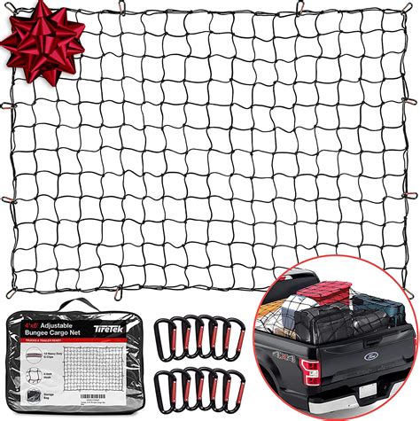 TireTek Cargo Net For Pickup Truck Bed 4 X 6 Stretches To 8 X 12