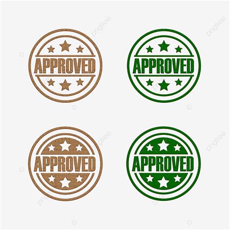 Approved Stamp Vector Hd Images Approved Stamp Set In Wooden Style