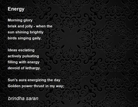 Energy Energy Poem By Brindha Saran