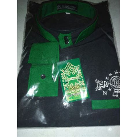 Jual Kemeja Koko NU Kerah Dobel Baju Koko Lengan Panjang Seragam Hadroh