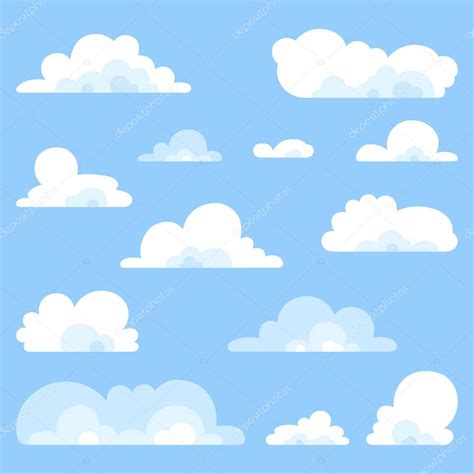 Cartoon clouds. Illustration on blue background for design — Stock Vector © Parmenow #146927229