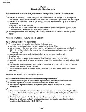 Fillable Online Le Utah Part 2 Registration Requirements Le Utah Fax