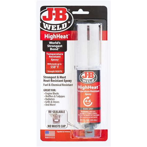 J B Weld Highheat Ml Fl Oz Temperature Resistant Epoxy