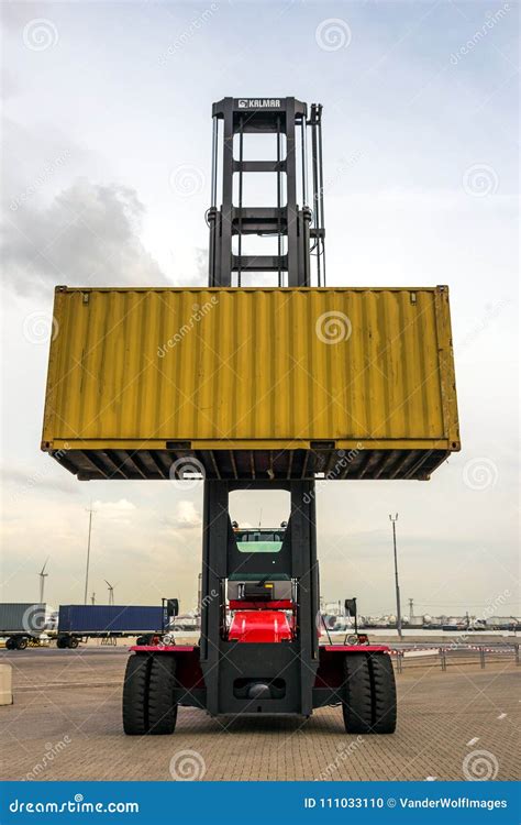 Mobile Cargo Container Shipping Port Stock Photo - Image of industry ...