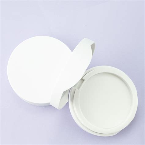 White Compact Powder Case With Brush Zmic