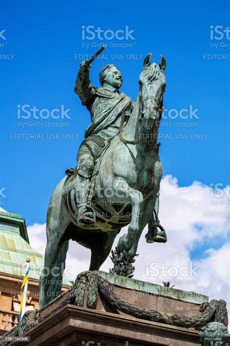 Statue Of Gustav Ii Adolf In Stockholm Stock Photo - Download Image Now ...