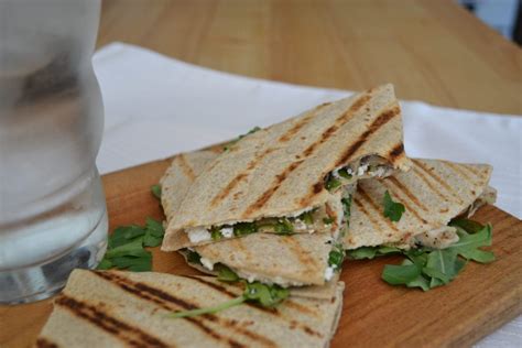 Smoked Cremini Mushroom Arugula And Goat Cheese Quesadilla Sarcastic