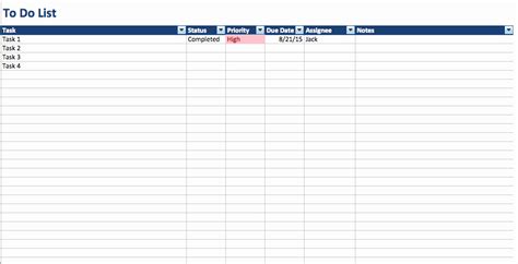 Weekly Task List Template Excel – Shooters Journal
