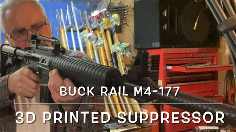 Buck Rail Airgun Suppressor And Mount For Crosman M4 177 Multi Pump