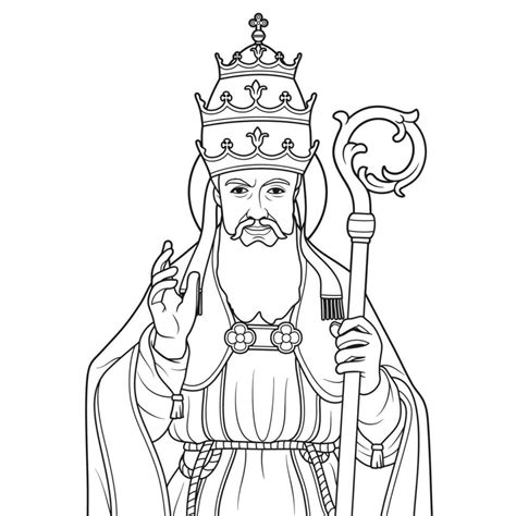 Saint Gregory the Great Pope Vector Illustration Outline Monochrome 25911352 Vector Art at Vecteezy