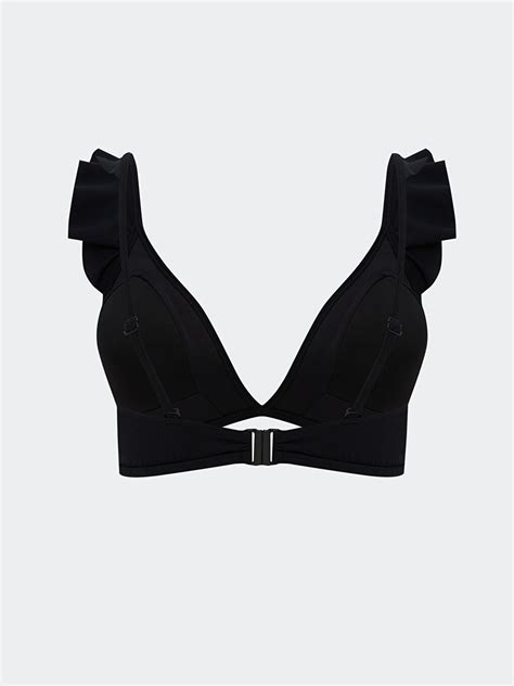 LCW DREAM Siyah Düz Çıkarılabilir Pedli Kadın Bikini Üst S Z CVL LCW