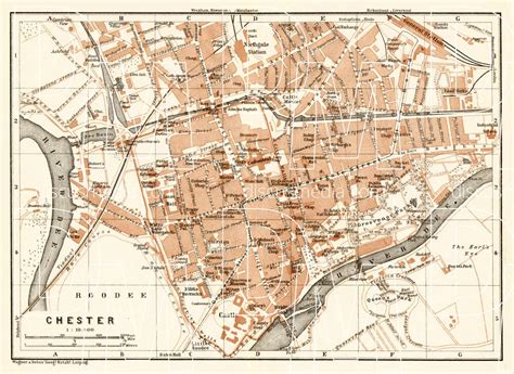 map  chester   buy vintage map replica poster print   picture