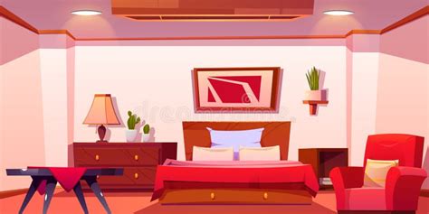 Luxury Hotel Bedroom Cartoon Vector Interior Stock Illustrations 790