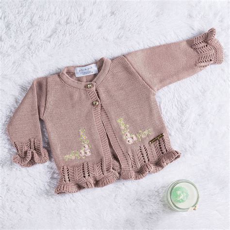 Casaquinho Tricot Bordado Nude Ros Casaco Tricot Tricot Roupas