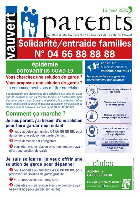 Solidarit Entraide Familles Garde Denfants Pid Mie De Coronavirus