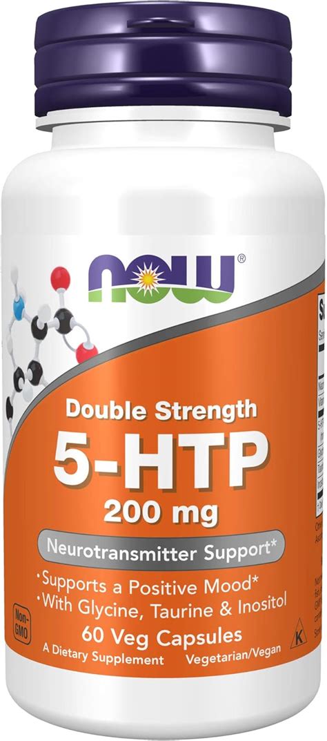 Amazon NOW Supplements 5 HTP 5 Hydroxytryptophan 200 Mg Double