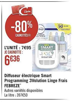 Promo Diffuseur électrique Smart Programming 3 Volution Linge Frais