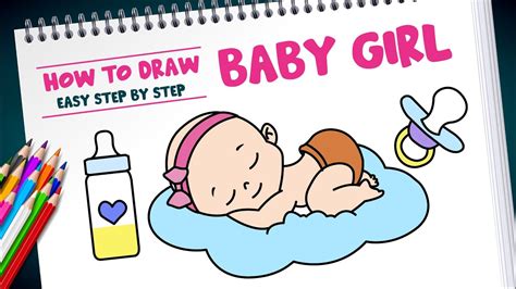 draw baby girl drawing easy step  step drawing  coloring