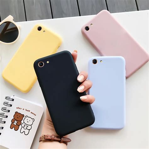 For Oppo A83 Case Colorful Silicone Case For Oppo A85 Macaron Colors Candy Soft Tpu Simple Black