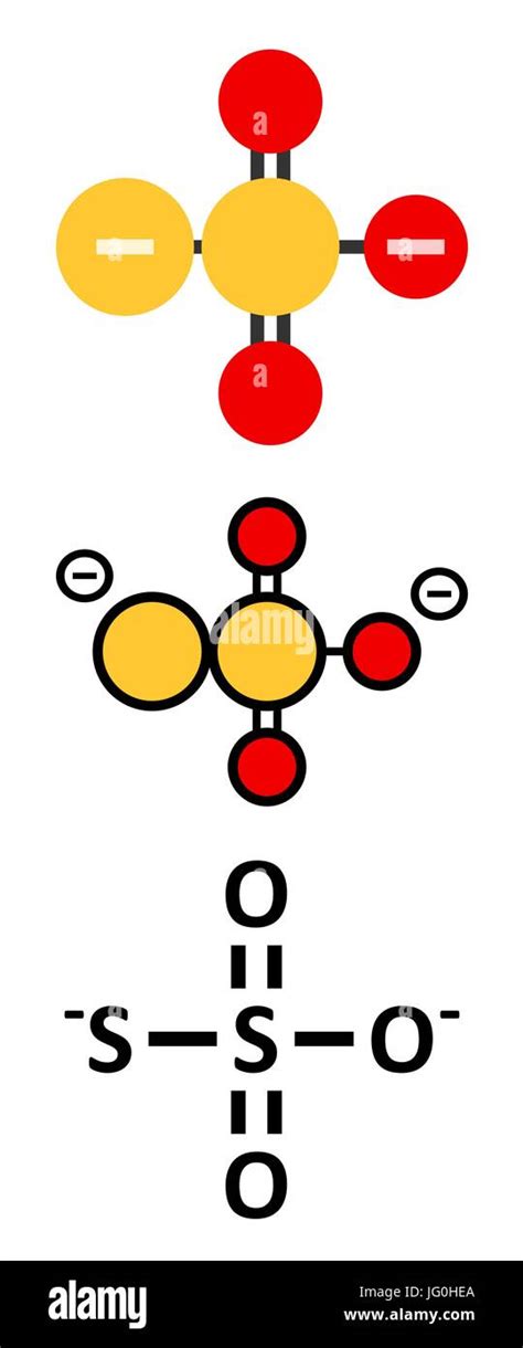 El Anión Tiosulfato Estructura Química Fórmula Esquelética