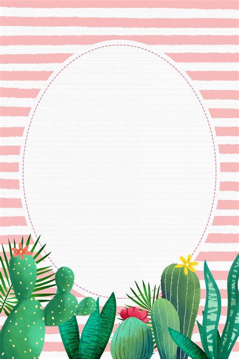 Fresh Hand Drawn Summer Cactus Plant Border Poster Background Wallpaper