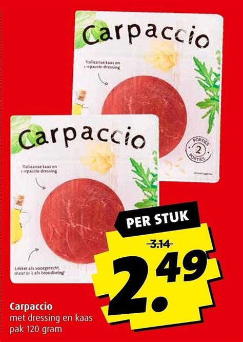 Carpaccio Met Dressing En Kaas Aanbieding Bij Boni