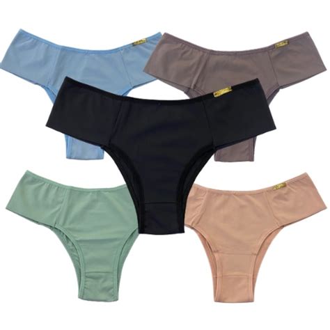 Kit 5 Calcinhas Pala Dupla Tanga Conforto Microfibra Lingerie Shopee Brasil