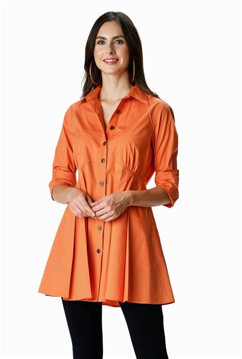 Shop Cotton Poplin Peplum Tunic Shirt Eshakti